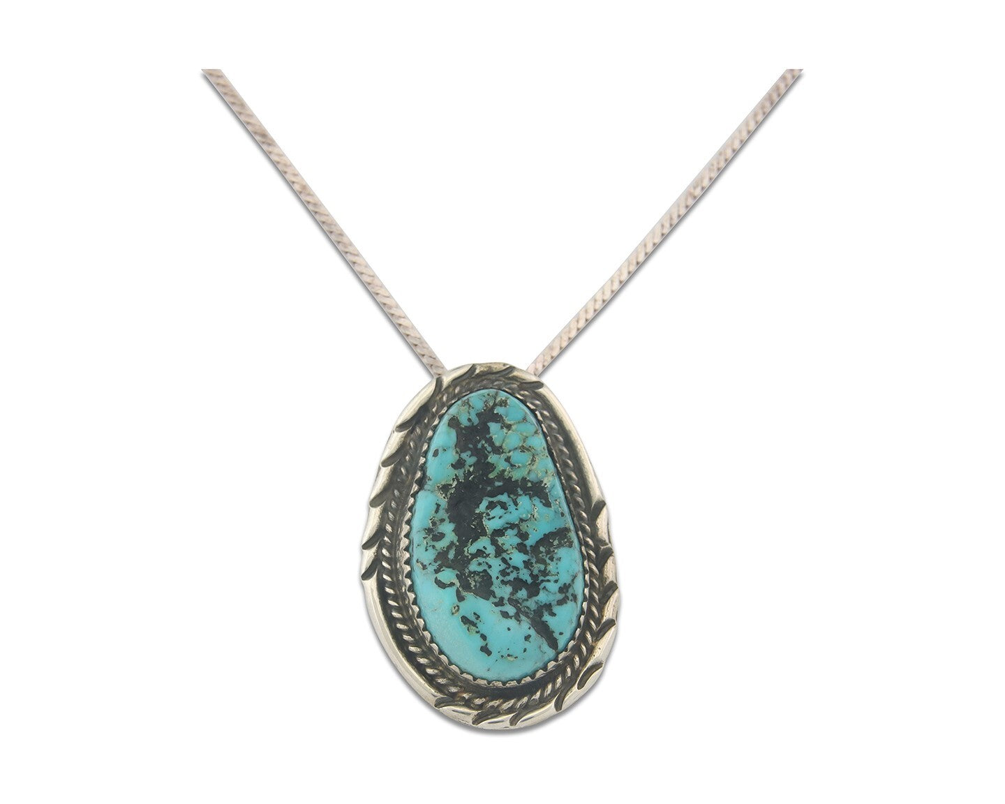Navajo Sterling silver Necklace Turquosie Authentic Vintage Native American