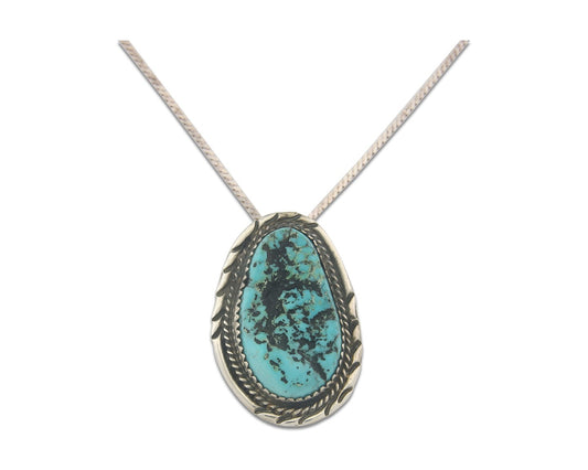 Navajo Sterling silver Necklace Turquosie Authentic Vintage Native American