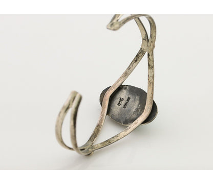 Navajo Bracelet 925 Silver Kingman Turquoise Native American Artist C.80's