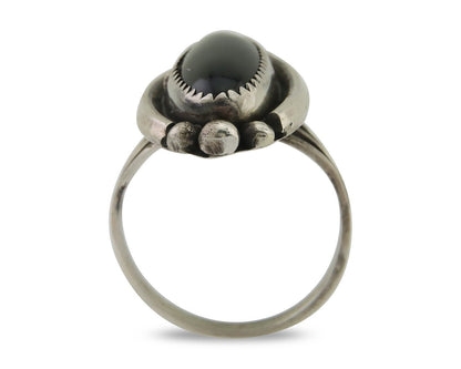 Navajo Handmade Ring 925 Silver Black Onyx Native American Artist C.80's