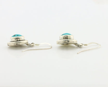 Navajo Earrings 925 Silver Sleeping Beauty Turquoise Native Artist C.80s