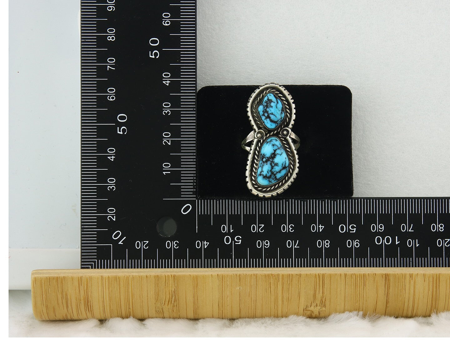 Vintage Navajo Ring 925 Sterling Silver Turquoise Signed Tom Willeto Size 6.5