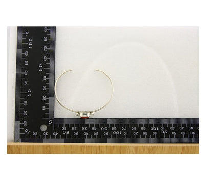 Navajo Bracelet .925 Silver Natural Red Coral Cuff Native American Artist C.80's