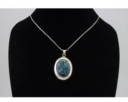 Navajo Necklace 925 Silver Natural Blue Turquoise Native American Artist C.80's
