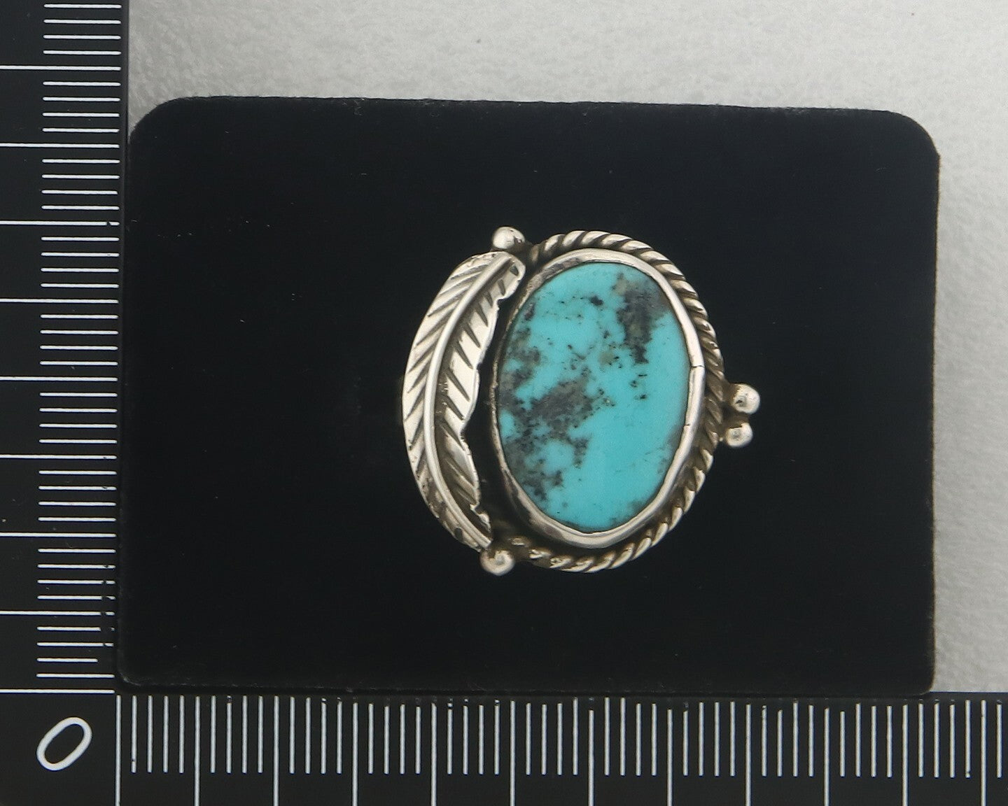 Vintage Navajo Ring 925 Sterling Authentic Traditional Turquoise Size 8.25