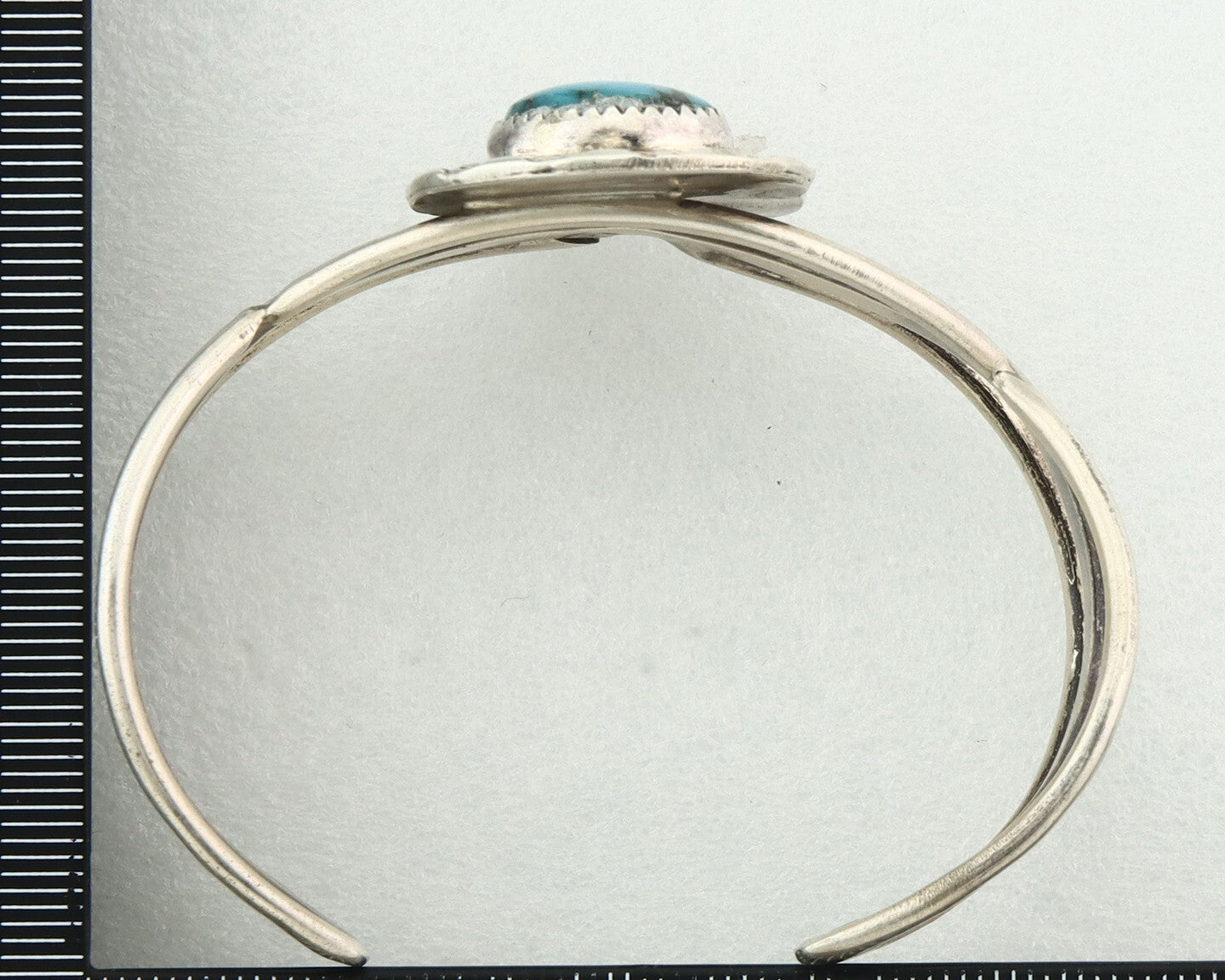 Vintage Navajo Bracelet 925 Silver Blue Turquoise Signed Kay Johnson