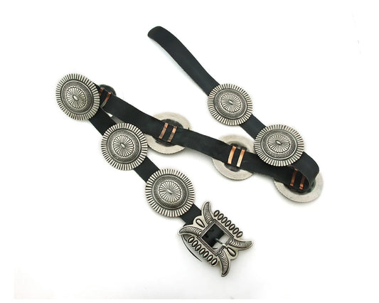 Navajo Concho Belt Sterling Silver Vintage Handmade 40in Long