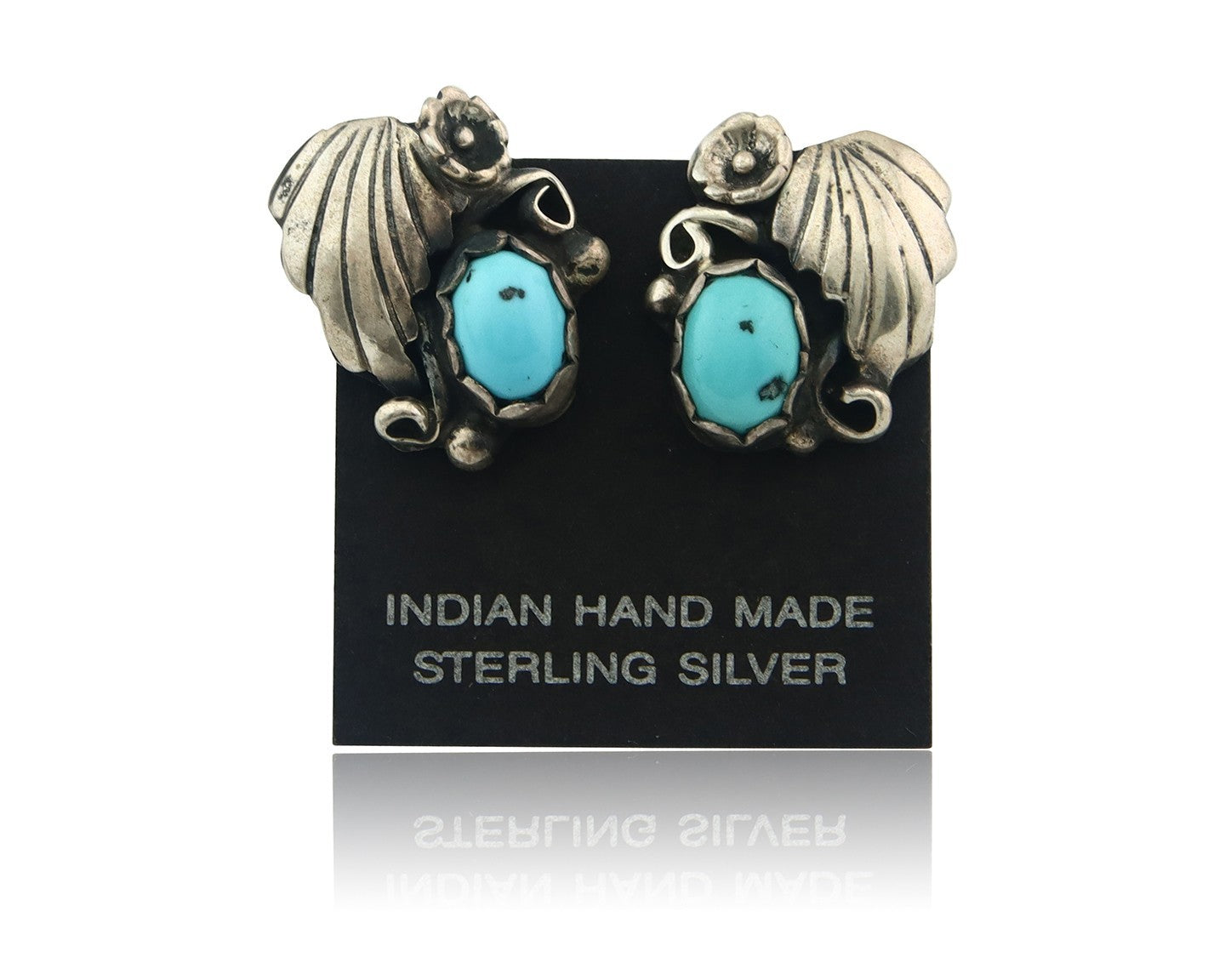 Navajo Earrings Sterling Silver Turquoise Vintage Dangle Handmade