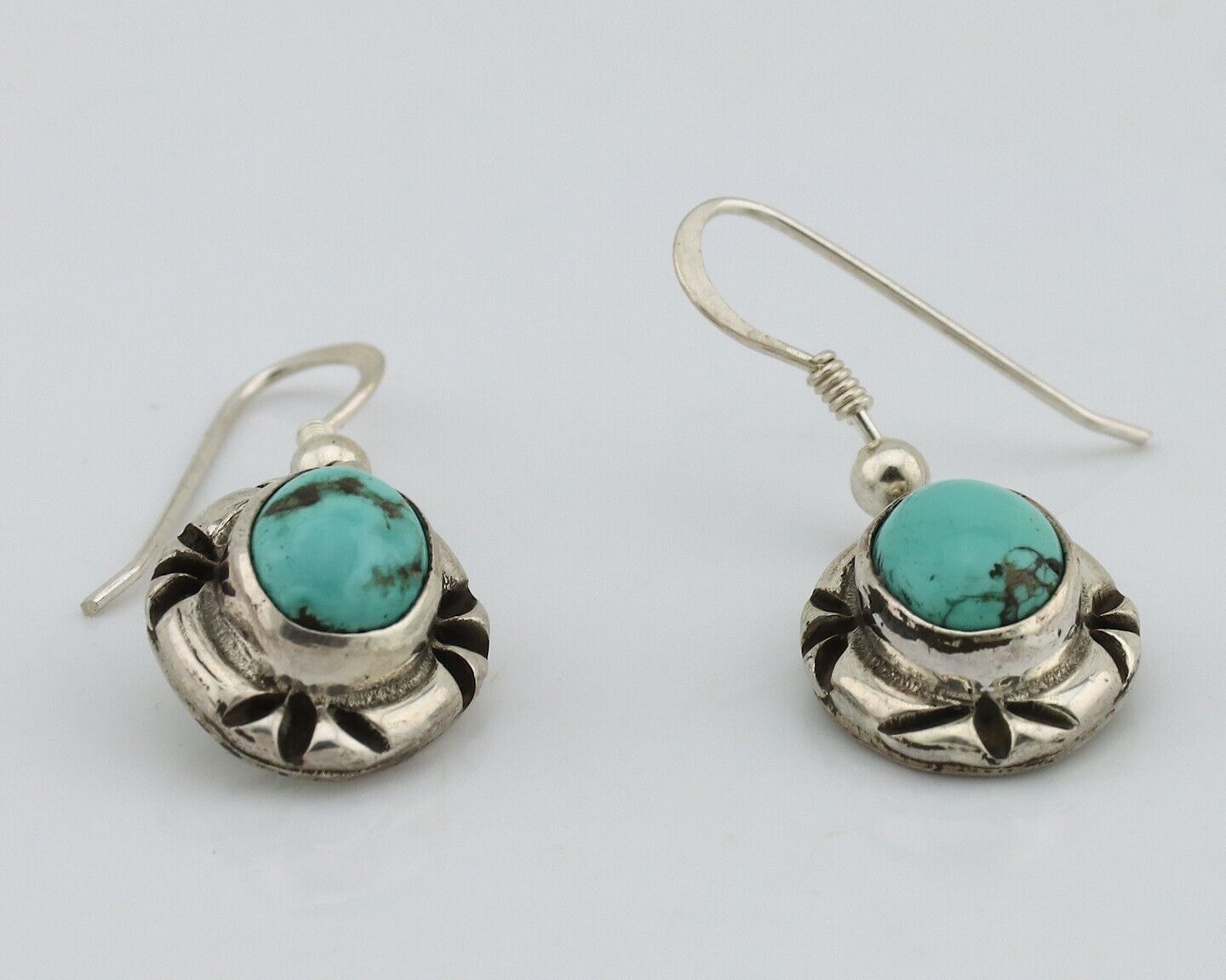 Navajo Earrings 925 Silver Arizona Turquoise Native American Artist C.80s