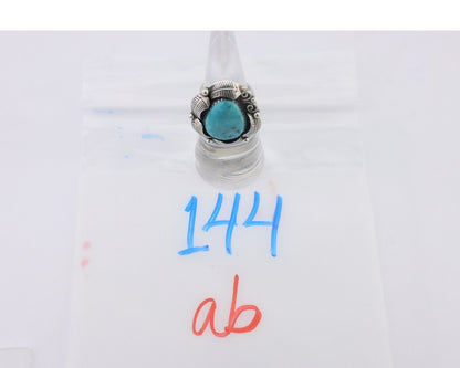Navajo Ring 925 Silver Natural Blue Turquoise Native American Artist C.80's