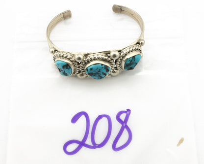 Navajo Bracelet .925 Silver Sleeping Beauty Turquoise Native American C.90's