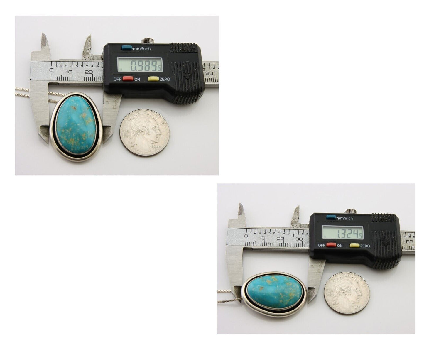 Navajo Necklace 925 Silver Blue Turquoise Artist Signed Doug Zachary C.80's