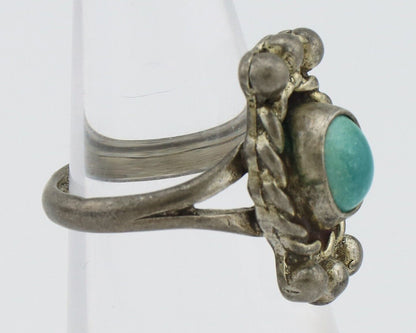 Navajo Ring 925 Silver Natural Blue Turquoise Native American Artist C.1980's