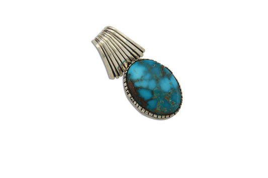 Navajo Pendant .925 Silver Turquoise Artist Signed D C.80's