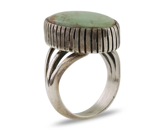 Navajo Handmade Ring 925 Silver Turquoise Signed Native American C.80's