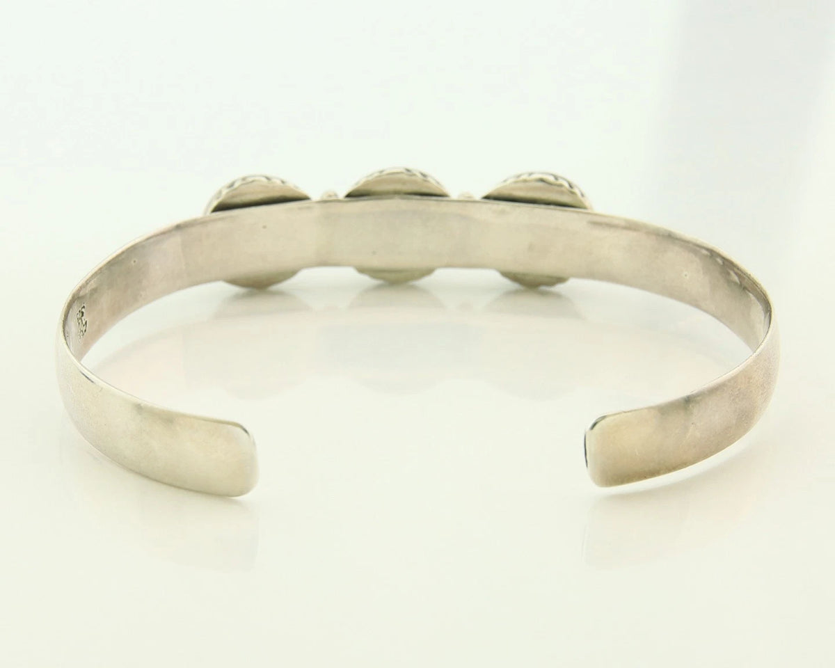 Navajo Cuff Bracelet 925 Sterling Silver Vintage Turquoise Running Bear