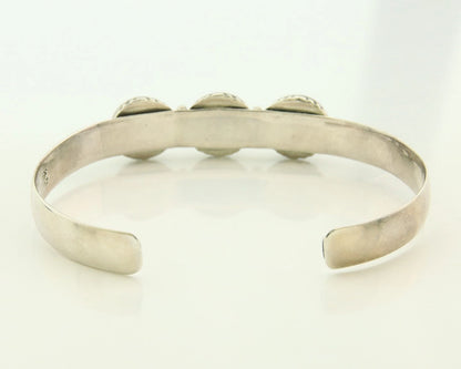 Navajo Cuff Bracelet 925 Sterling Silver Vintage Turquoise Running Bear