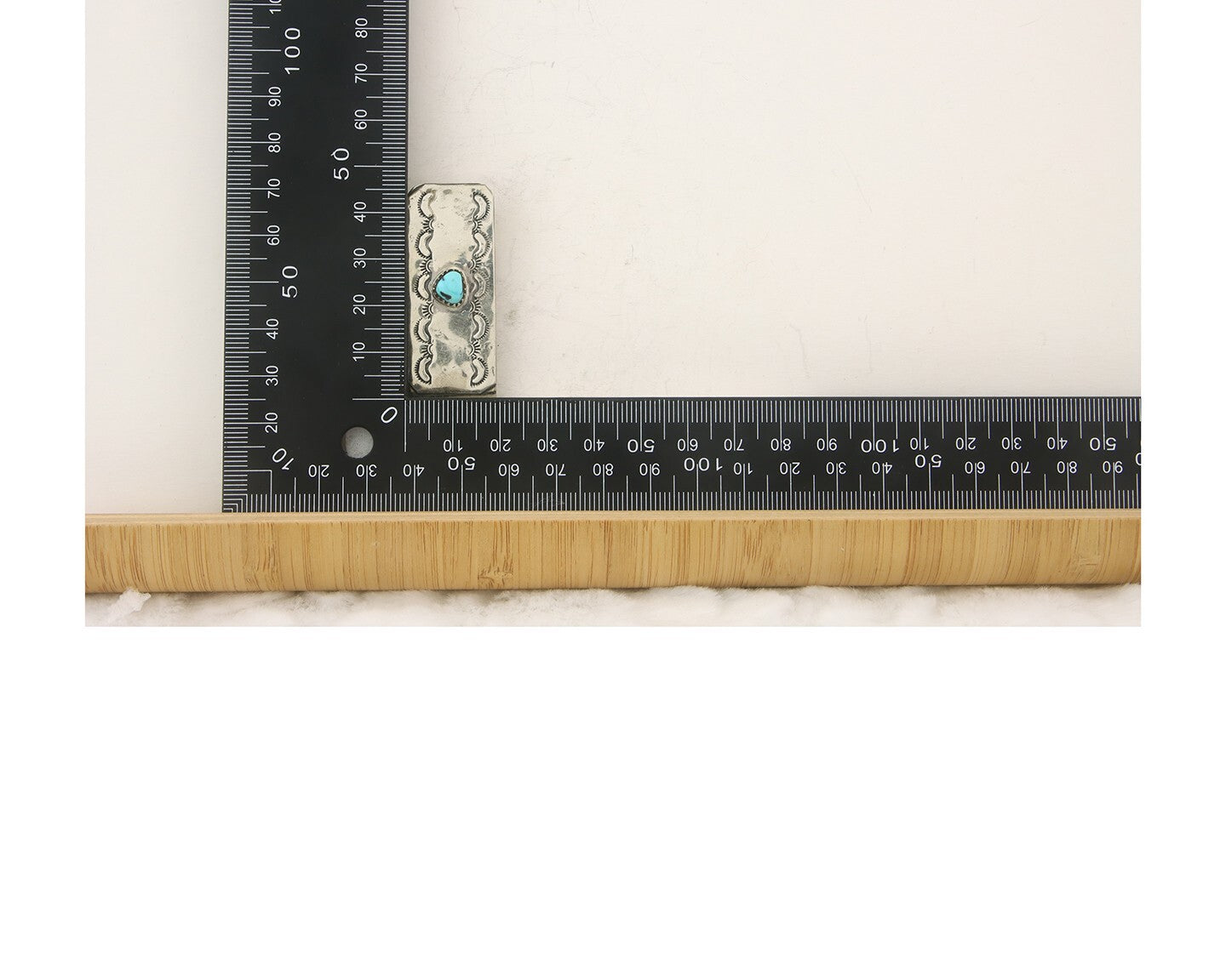 Navajo Money Clip 925 Silver & 999 Nickle Hand Stamp Native American Artist C80s