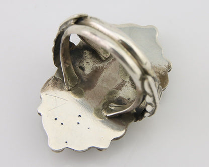 Navajo Ring 925 Silver Natural Blue Turquoise Native American Artist C.80's