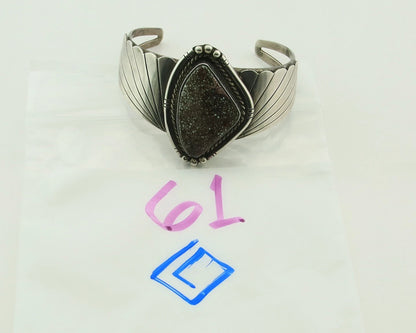 Navajo Cuff Bracelet 925 Sterling Silver Turquoise Vintage Artist Handmade