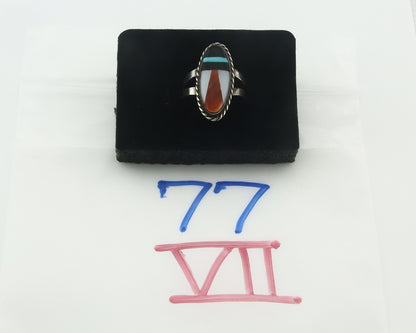 Vintage Zuni Ring 925 Sterling Silver Natural Gemstone Size 6.5