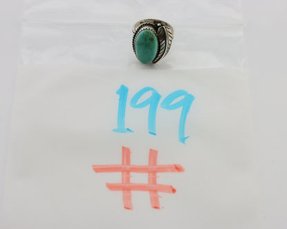 Navajo Handmade Ring 925 Silver Natural Turquoise Artist Signed IJC C.80's