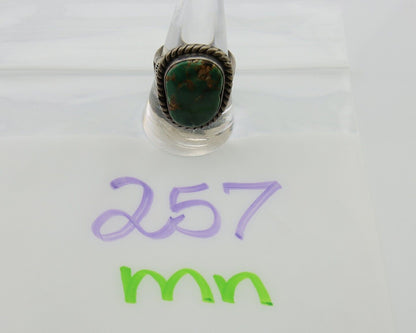 Men Navajo Ring 925 Silver Natural Slab Turquoise Signed Sunset C.80's