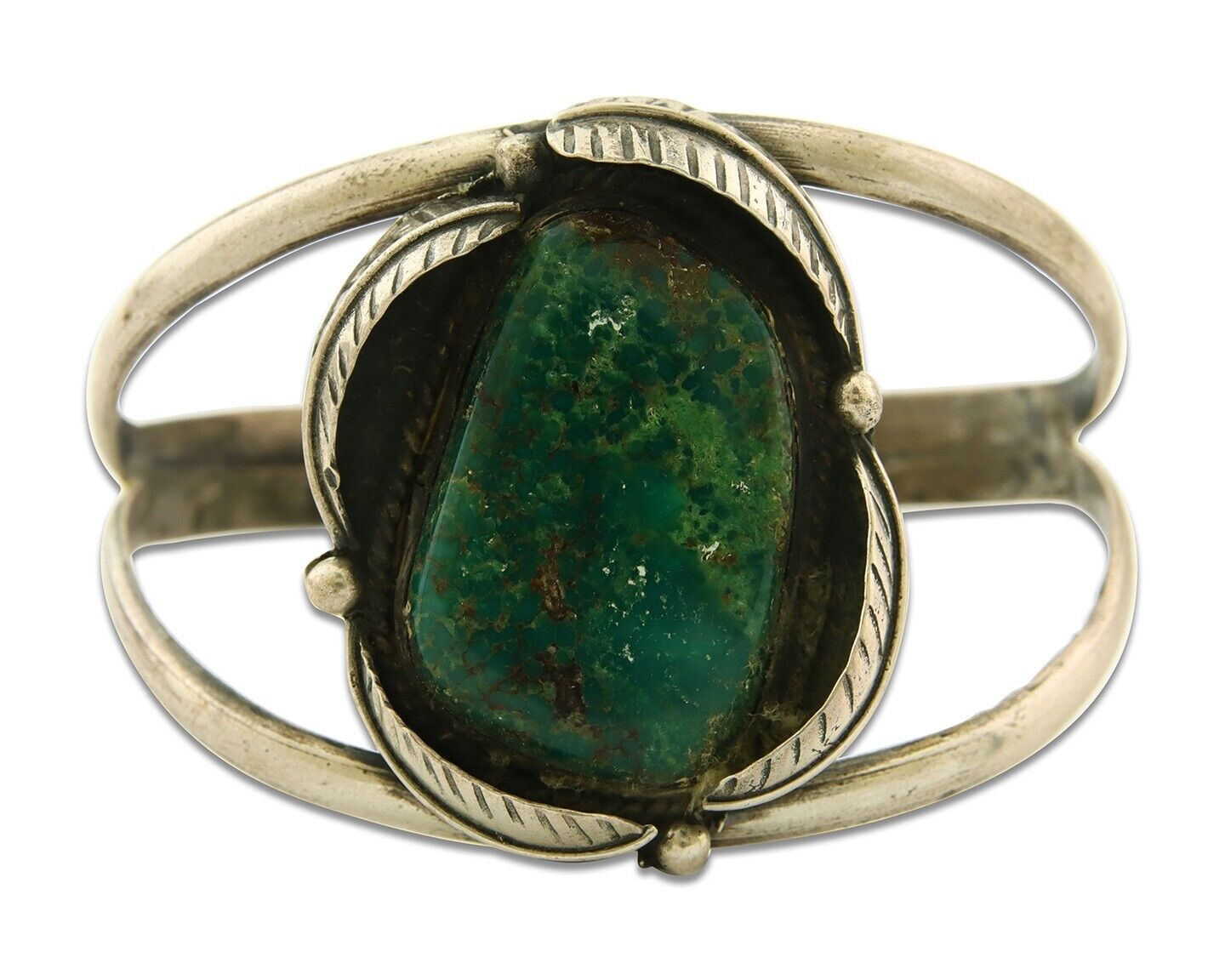 Vintage Navajo Bracelet 925 Silver Natural Aqua Turquoise Native American Artist