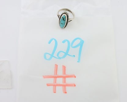 Navajo Handmade Ring 925 Silver Kingman Turquoise Native American Artist C.80's