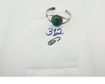 Navajo Cuff Bracelet 925 Sterling Silver Turquoise Vintage Signed Sun