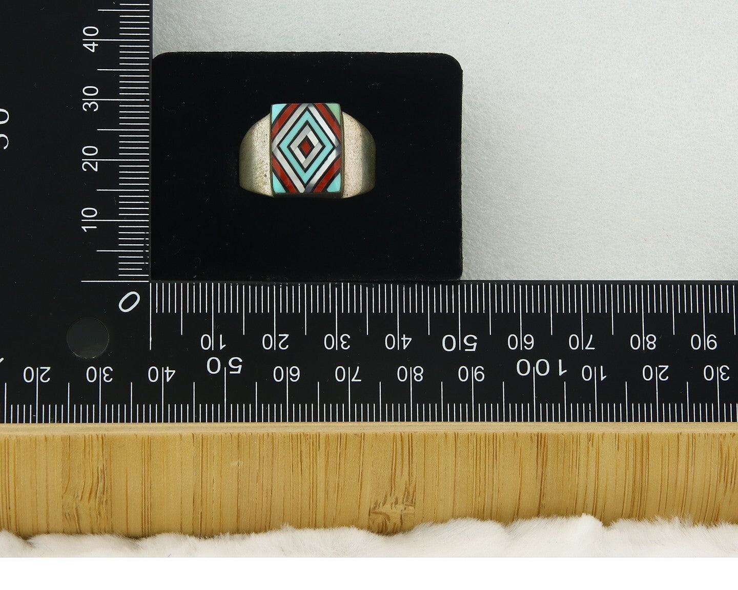 Vintage Zuni Ring 925 Sterling Natural Authentic Gemstone Handmade Size 10.25