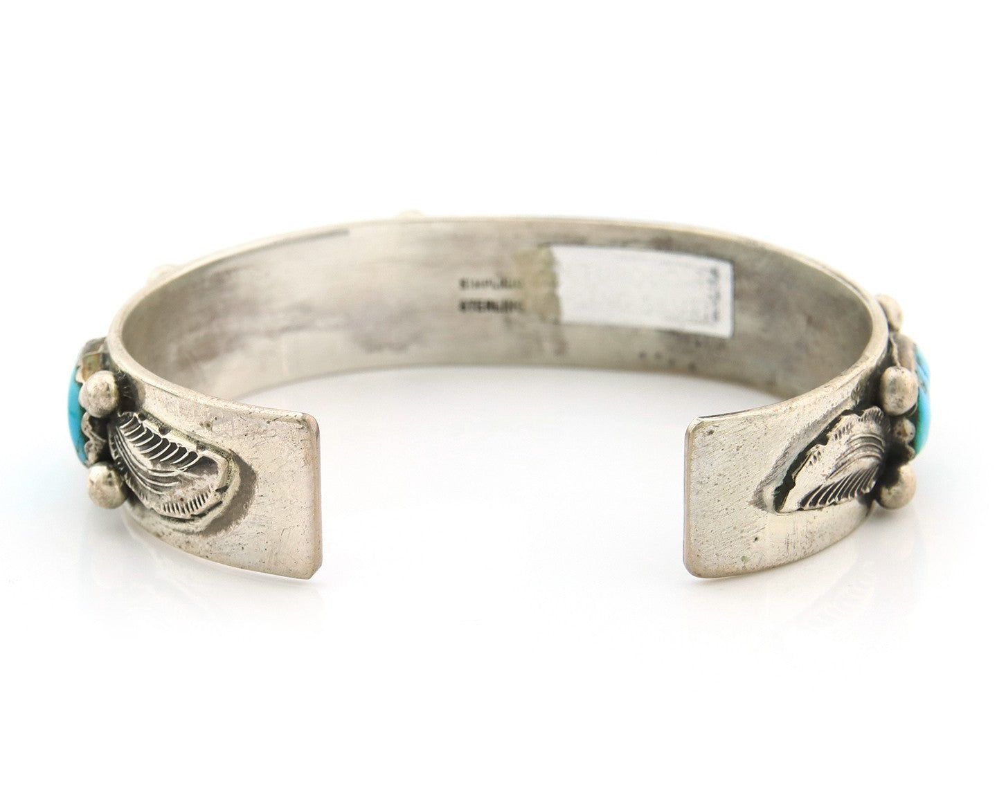 Zuni Cuff Bracelet Sterling Silver Natural Coral & Turquoise Signed Simplicio