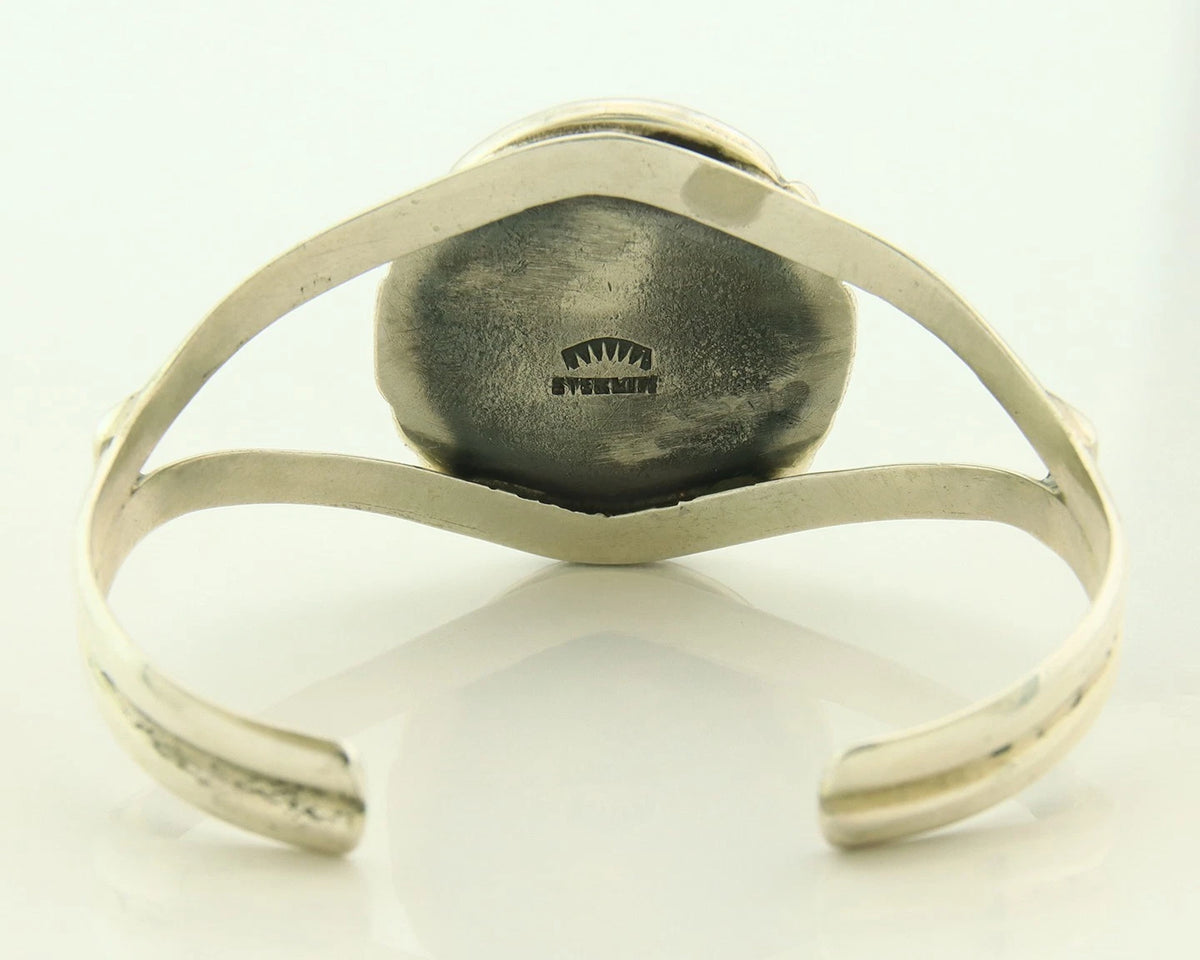Navajo Cuff Bracelet Sterling Silver Turquoise Handmade Vintage Signed Sunrise