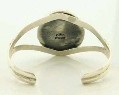 Navajo Cuff Bracelet Sterling Silver Turquoise Handmade Vintage Signed Sunrise