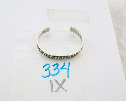 Navajo Cuff Bracelet Sterling Silver & Gold Vintage Signed Larry L Kaye
