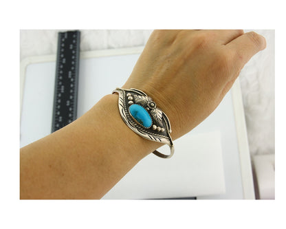 Vintage Navajo Bracelet 925 Silver Turquoise Traditional Handmade Authentic Sign
