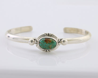 Navajo Bracelet 925 Silver Natural Turquoise Native American Artist C.80's