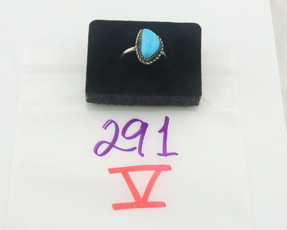 Vintage Navajo Ring 925 Sterling Authentic Santa Rita Turquoise Size 9.0