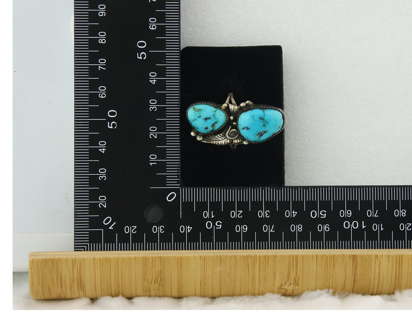 Vintage Navajo Ring 925 Sterling Silver Turquoise Signed Tom Willeto Size 8.75