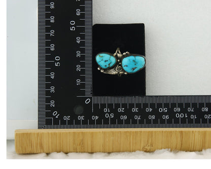 Vintage Navajo Ring 925 Sterling Silver Turquoise Signed Tom Willeto Size 8.75