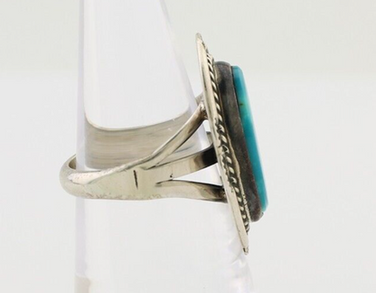 Navajo Ring 925 Silver Natural Turquoise Native American Artist C.80's