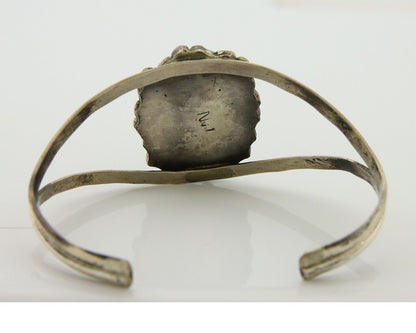 Navajo Bracelet 925 Silver Turquoise Cuff Artist Signed C.80's