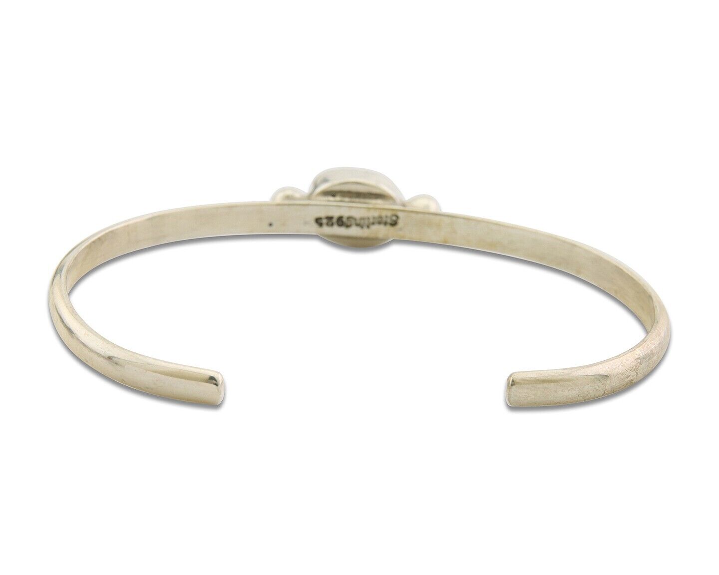 Navajo Bracelet .925 Silver Natural Red Coral Cuff Native American Artist C.80's