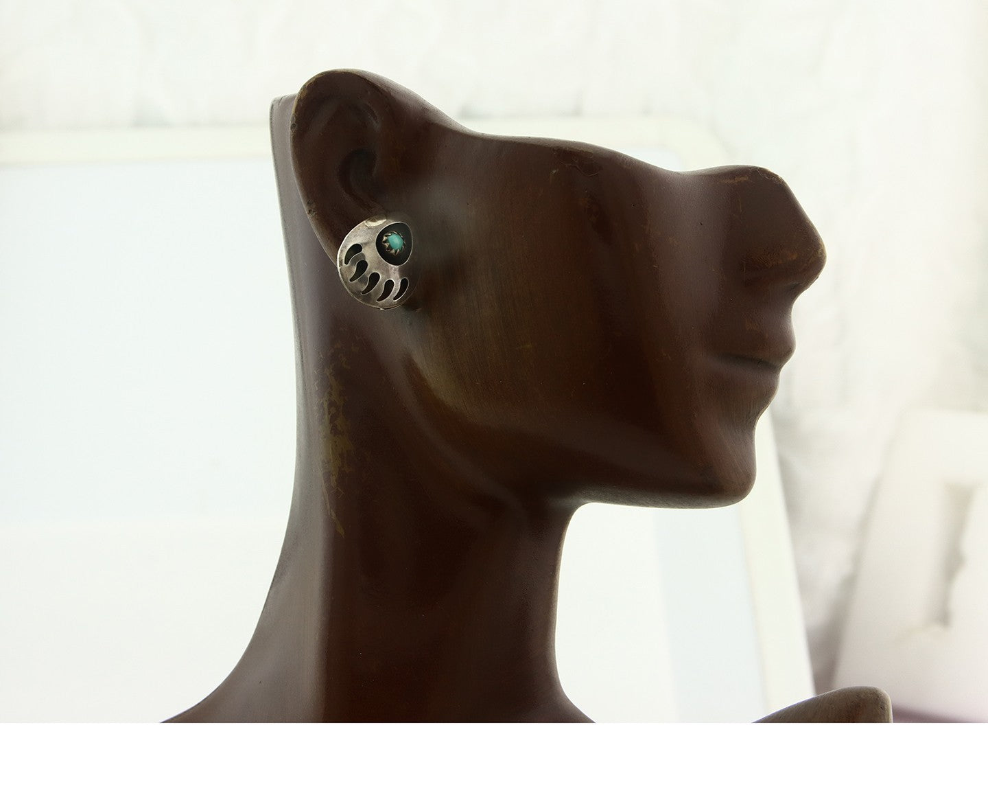 Navajo Earrings Sterling Silver Turquoise Dangle Vintage Authentic