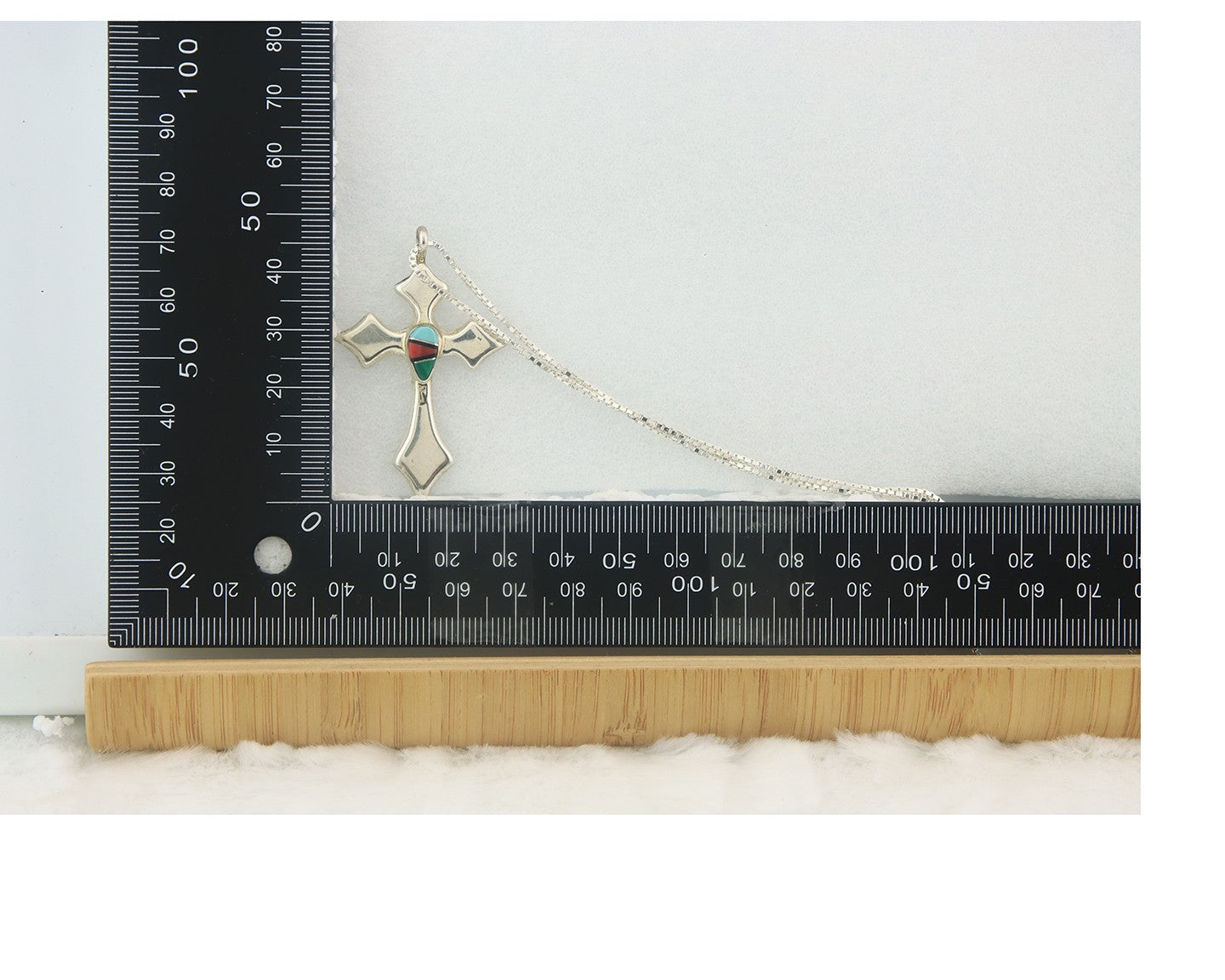 Navajo Cross Necklace Sterling Silver Authentic Natural Gemstones Signed M