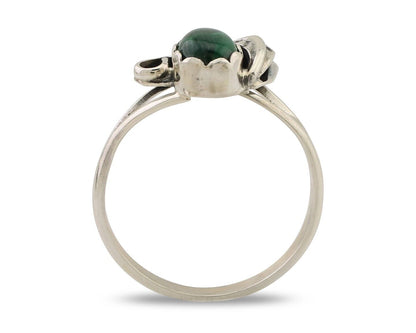 Navajo Handmade Ring 925 Silver Natural Malachite Native Artist Size 6.75 C.80's