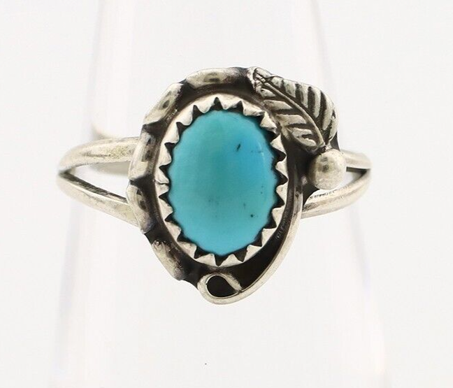 Navajo Ring 925 Silver Turquoise Artist Signed SkyStone Creations C.80's