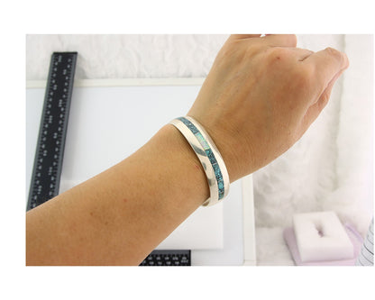 Vintage Navajo Bracelet 925 Silver Authentic Traditional Gemstone Signed BJ