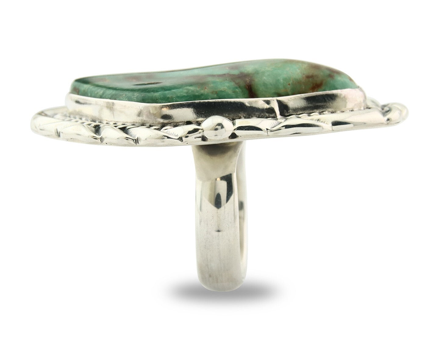 Vintage Navajo Ring 925 Sterling Silver Turquoise Signed David Zachary Size 10