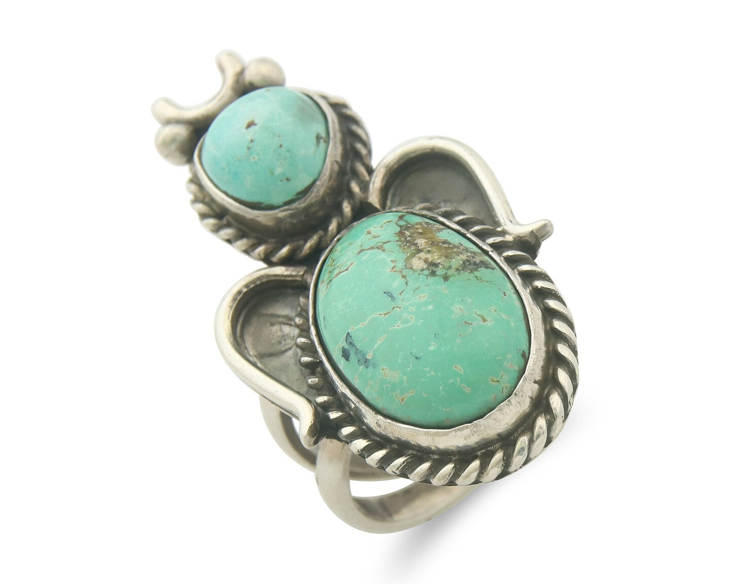 Vintage Navajo Ring 925 Sterling Authentic Turquoise Signed Size 7.0